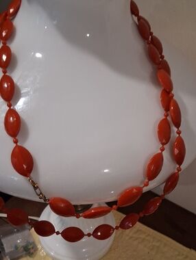 Women's Red Beaded Double-Strand Necklace
